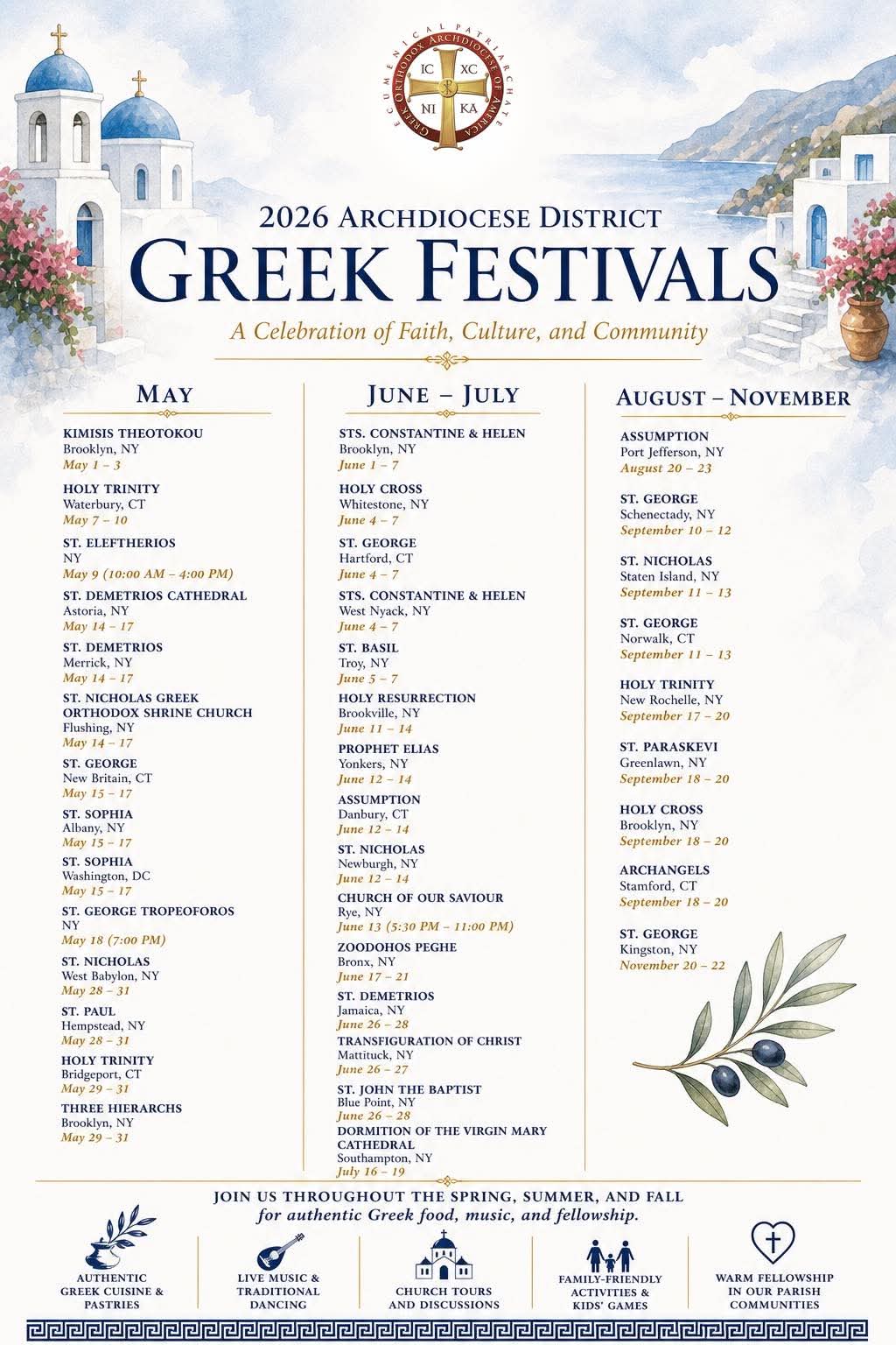2026 Archdiocese District Greek Festivals